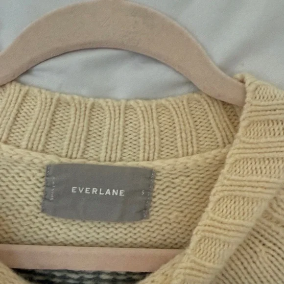 Everlane Merino Wool Jacquard Ski Sweater Fair Isle Gray Size Small - Picture 3 of 5